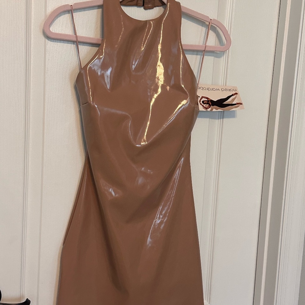 NWT Naked Wardrobe Vinyl Dress